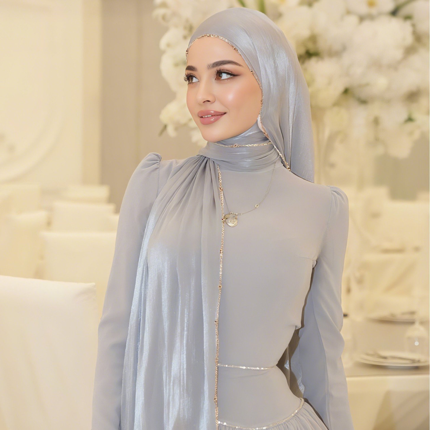 Four Side Metal Chain Hijab, Hot New Scarf