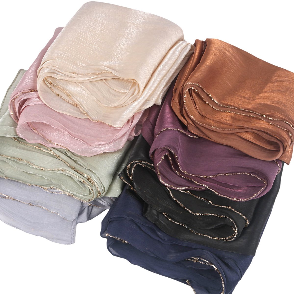 Four Side Metal Chain Hijab, Hot New Scarf - Image 4