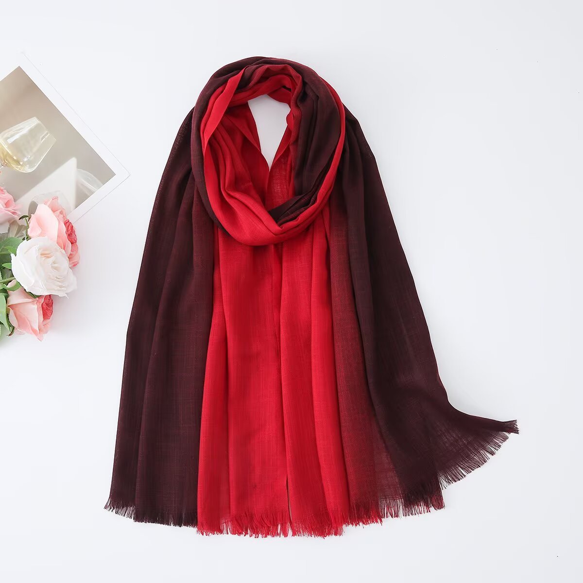 Two Tone Bamboo Scarf, Four Season Scarf Shawl